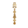 2913-1-1052-GP Sherle Wagner International Slide Bolt with Ribbon & Reed Rosette Pull in Gold Plate metal finish