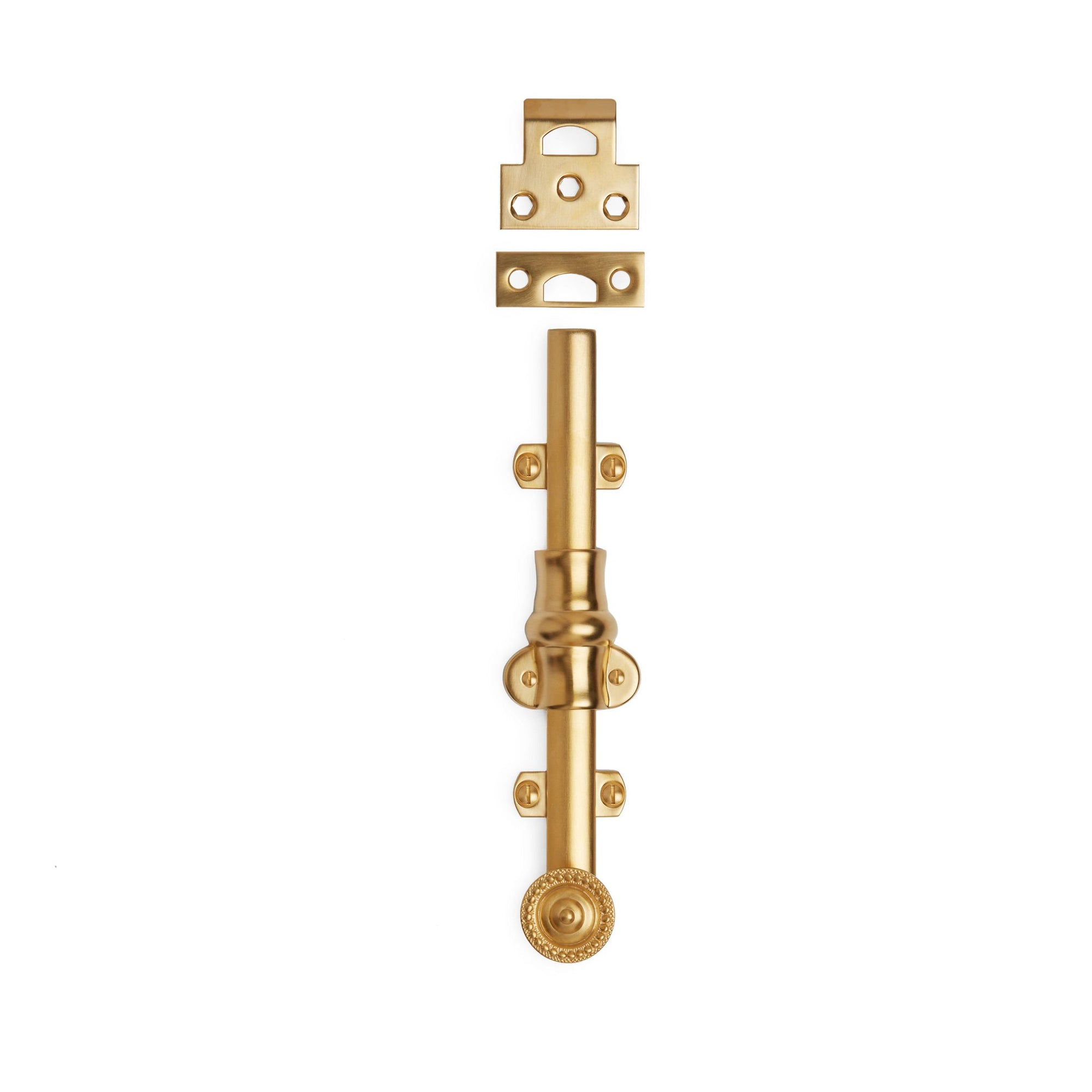 2913-1-1067-GP Sherle Wagner International Slide Bolt with Classical Pull in Gold Plate metal finish
