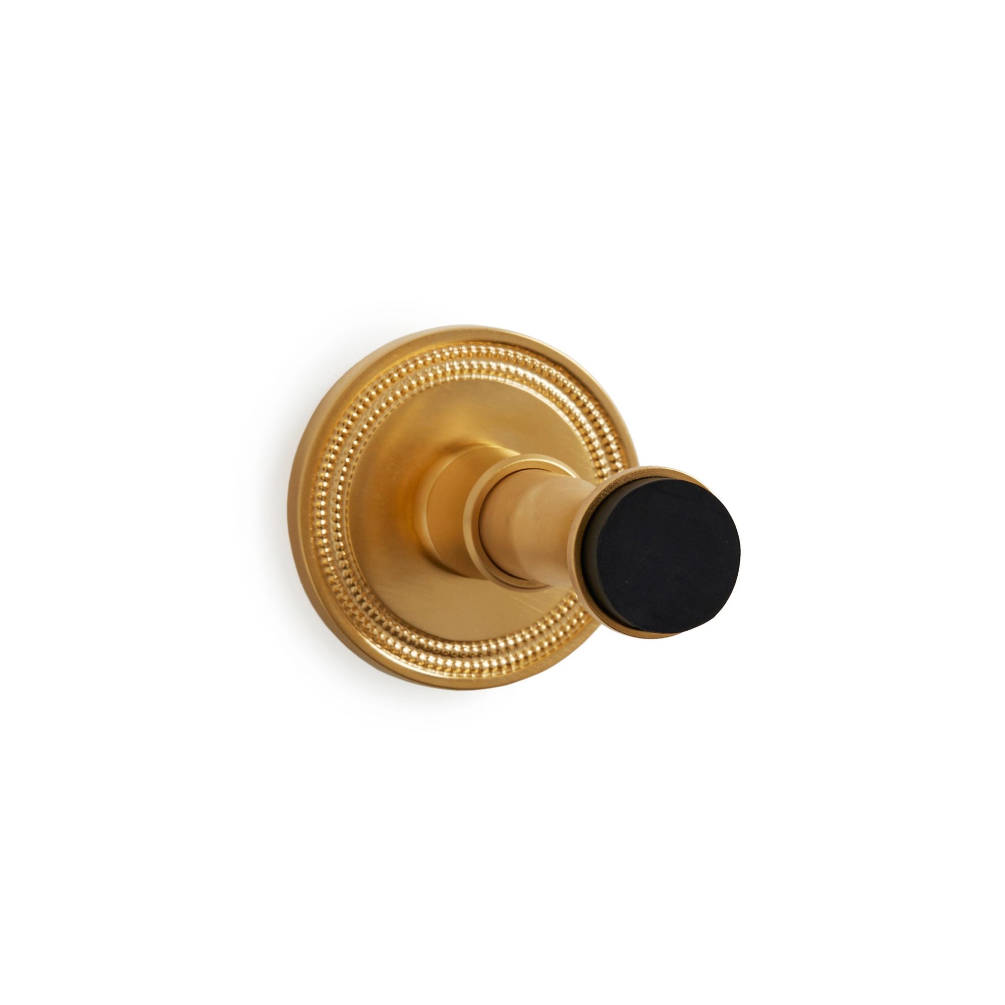 2918-1033BP-GP Sherle Wagner International Baseboard Door Stop with Concentric Circles Back Plate in Gold Plate metal finish
