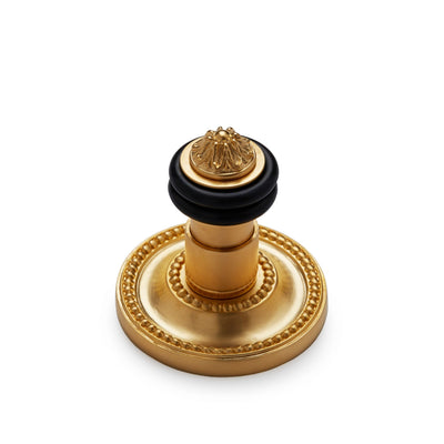 2919-CL-GP Sherle Wagner International Floor Mount Door Stop with Classical Back Plate in Gold Plate metal finish