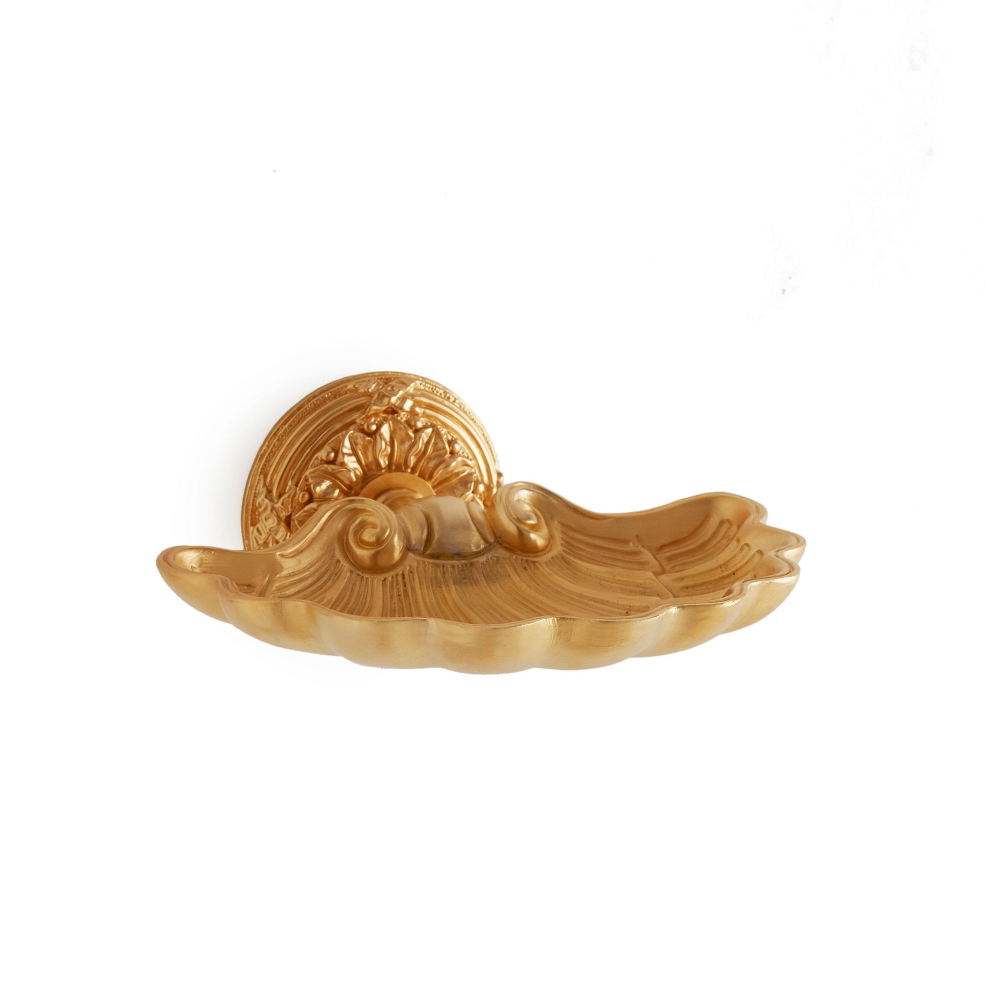 3327-GP Sherle Wagner International Scalloped Shell Soap Dish Holder in Gold Plate metal finish