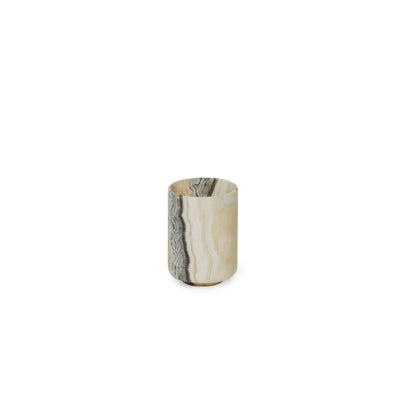3351-BROX Sherle Wagner International Stone Tumbler in Brown Onyx