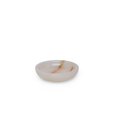 3352-PKOX Sherle Wagner International Stone Round Soap Dish in Pink Onyx