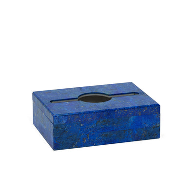 3354-LAPI Sherle Wagner International Small Oblong Tissue Box Cover in Lapis Lazuli