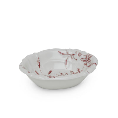 3362-89GA-WH Sherle Wagner International Ceramic Soap Dish with Le Jardin Garnet on White