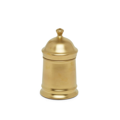 3364-14GP Sherle Wagner International Ceramic Covered Jar with Burnished Gold 14GP