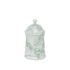 3364-99SG-WH Sherle Wagner International Ceramic Covered Jar with Acorn & Oakleaf Sage on White