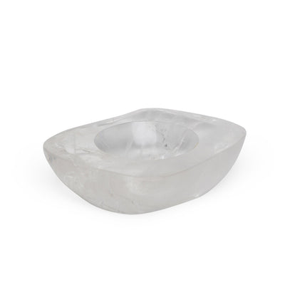 3365-L-RKCR Sherle Wagner International Stone Freeform Soap Dish in Rock Crystal