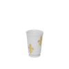 3367-5EN-G-WH Sherle Wagner International Ceramic Tumbler with Fleur de Lis- Burnished Gold on White