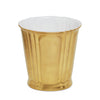 3368-14GP-WH Sherle Wagner International Ceramic Waste Bin with Burnished Gold finish