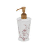 3370-89GA-WH-BG Sherle Wagner International Scalloped Ceramic Soap Pump Dispenser with Le Jardin Garnet on White