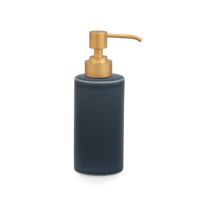 3380-PUMP-BL03-GP Sherle Wagner International Slate Blue Mode Ceramic Soap Pump with Gold Plate metal finish