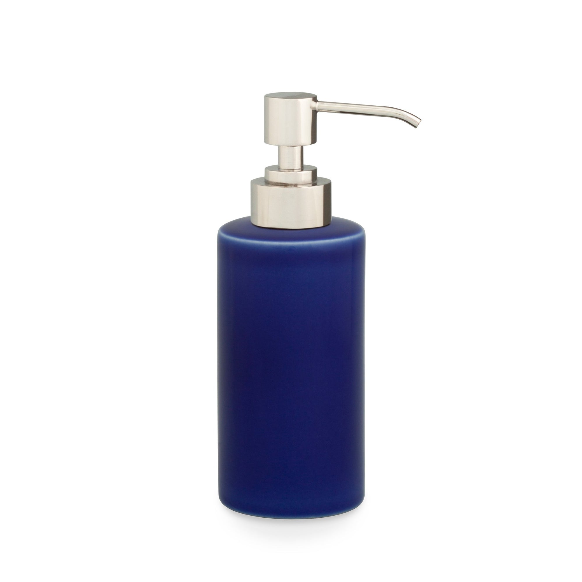 3380-PUMP-BL04-HP Sherle Wagner International Royal Blue Mode Ceramic Soap Pump with High Polished Platinum metal finish