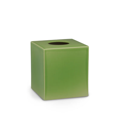 3380-TBOX-GR02 Sherle Wagner International Leaf Green Mode Ceramic Tissue Box Cover