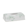 3400-99SG-WH Sherle Wagner International Ceramic Elongated Tissue Box Cover with Acorn & Oakleaf Sage on White