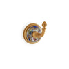 3440-61BL-WH-GP Sherle Wagner International Knurled Hook with Floral Chinoiserie Blue insert in Gold Plate metal finish