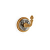 3440-99CH-WH-GP Sherle Wagner International Knurled Hook with Acorn & Oakleaf Charcoal insert in Gold Plate metal finish