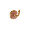 3440-RSQU-GP Sherle Wagner International Knurled Hook with Rose Quartz insert in Gold Plate metal finish