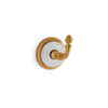 3440-WHT-GP Sherle Wagner International Knurled Hook with White insert in Gold Plate metal finish