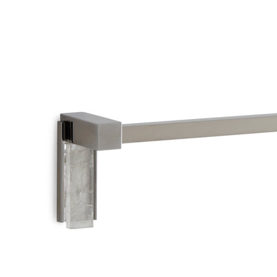 3678-RKCR-30SQ-CP Sherle Wagner International Apollo Towel Bar with Rock Crystal insert in Polished Chrome metal finish