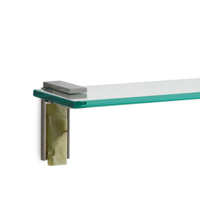 3678S-GROX-30-CP Sherle Wagner International Apollo Shelf with Green Onyx insert in Polished Chrome metal finish