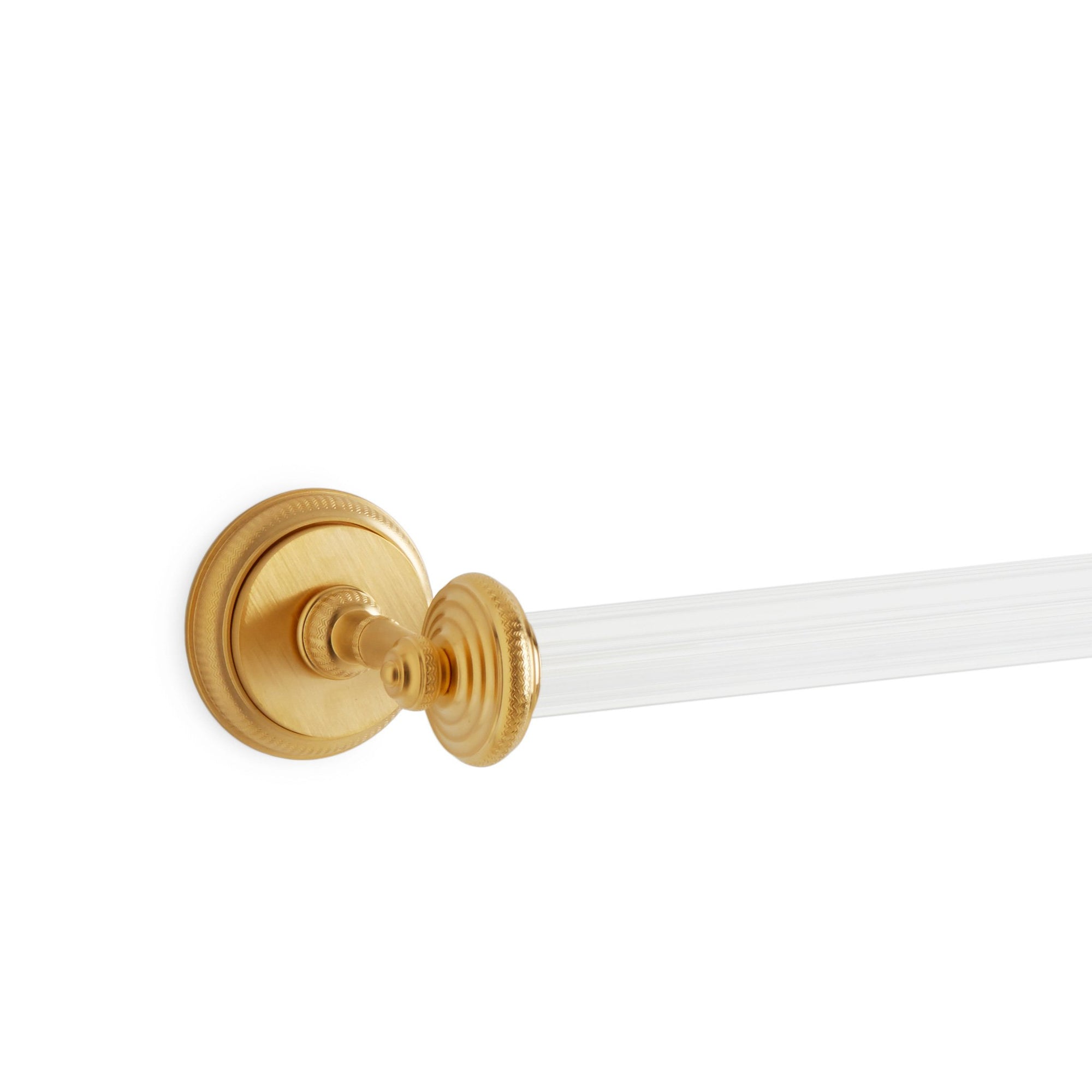 3695-MLIN-30FL-GP Sherle Wagner International Knurled Towel Bar with Metal insert in Gold Plate metal finish