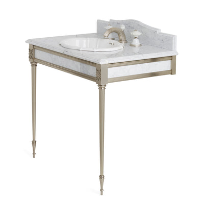 4208-CARR Sherle Wagner International Cararra Reeded Console Side View
