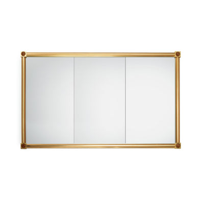 4269C-TW-BROX-GP Sherle Wagner International Modern Medicine Cabinet with Brown Onyx insert in Gold Plate metal finish