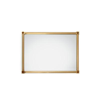 4269M21-BROX-GP Sherle Wagner International Modern Mirror with Brown Onyx insert in Gold Plate metal finish