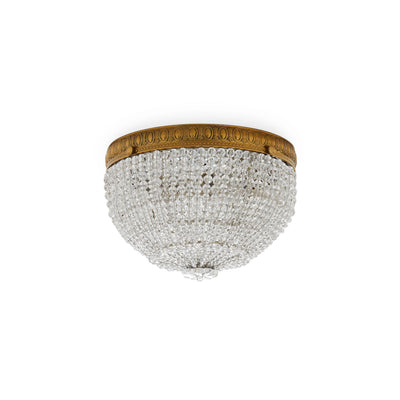 7108-G Sherle Wagner International Round Crystal Beaded Ceiling Light Light 8 inches in French Gold