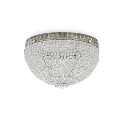 7110-S Sherle Wagner International Round Crystal Beaded 10 inches Ceiling Light Light inFrench Silver