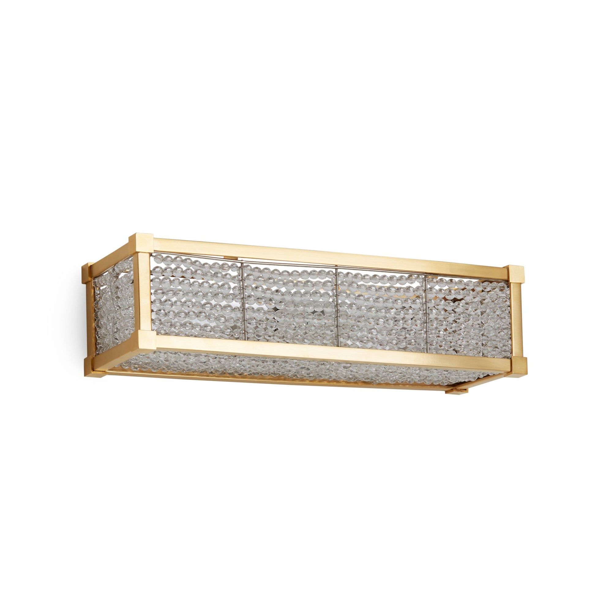 7114CB-16-GP Sherle Wagner International Square Knuckle Crystal Beaded Panel Light in Gold Plate metal finish