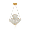 7122AC-GP Sherle Wagner International Crystal Chandelier with Acanthus Canopy in Gold plate metal finish