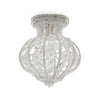 7123-S Sherle Wagner International Crystal Ceiling Light with Renaissance Canopy in Florentine Silver metal finish