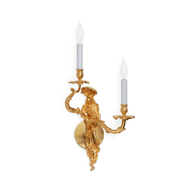 7127-MALE-GP Sherle Wagner International Chinoiserie Sconces in Florentine Gold