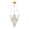 7138AC-GP Sherle Wagner International Crystal Pendant Chandelier with Acanthus Canopy in Gold plate metal finish