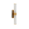 7215SC-2AFG-GP/PN Sherle Wagner International Nouveau Double Sconce with Frosted Tube in Gold Plate and Polished Nickel metal finish