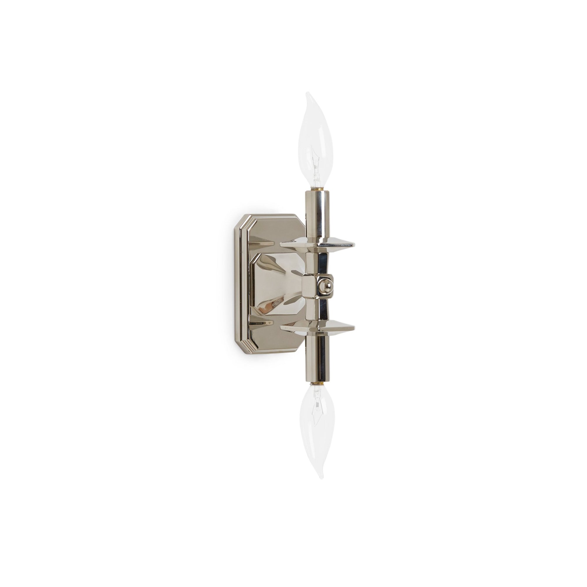 7280SC-05-2A-PN Sherle Wagner International Harrison Double Arm Small Sconce in Polished Nickel metal finish