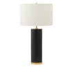 7300-BL03-GP Sherle Wagner International Slate Blue insert Cylindrical Tall Ceramic Table Lamp in Gold Plate metal finish