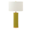 7300-GR01-GP Sherle Wagner International Chartreuse insert Cylindrical Tall Ceramic Table Lamp in Gold Plate metal finish