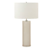 7300-SWHT-PN Sherle Wagner International Satin White insert Cylindrical Tall Ceramic Table Lamp in Polished Nickel metal finish