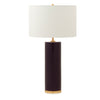 7300-VT01-GP Sherle Wagner International Aubergine insert Cylindrical Tall Ceramic Table Lamp in Gold Plate metal finish