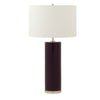7300-VT01-PN Sherle Wagner International Aubergine insert Cylindrical Tall Ceramic Table Lamp in Polished Nickel metal finish
