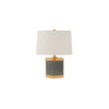 7301-BL02-GP Sherle Wagner International Silver Blue insert Mode Low Ceramic Table Lamp in Gold Plate metal finish