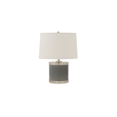 7301-BL02-PN Sherle Wagner International Silver Blue insert Mode Low Ceramic Table Lamp in Polished Nickel metal finish