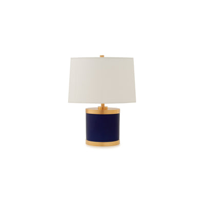 7301-BL04-GP Sherle Wagner International Royal Blue insert Mode Low Ceramic Table Lamp in Gold Plate metal finish