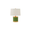 7301-GR01-GP Sherle Wagner International Chartreuse insert Mode Low Ceramic Table Lamp in Gold Plate metal finish