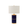 7302-BL04-GP Sherle Wagner International Royal Blue insert Mode 2-Tier Ceramic Table Lamp in Gold Plate metal finish