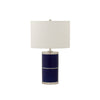 7302-BL04-PN Sherle Wagner International Royal Blue insert Mode 2-Tier Ceramic Table Lamp in Polished Nickel metal finish