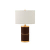 7302-OR02-GP Sherle Wagner International Walnut insert Mode 2-Tier Ceramic Table Lamp in Gold Plate metal finish